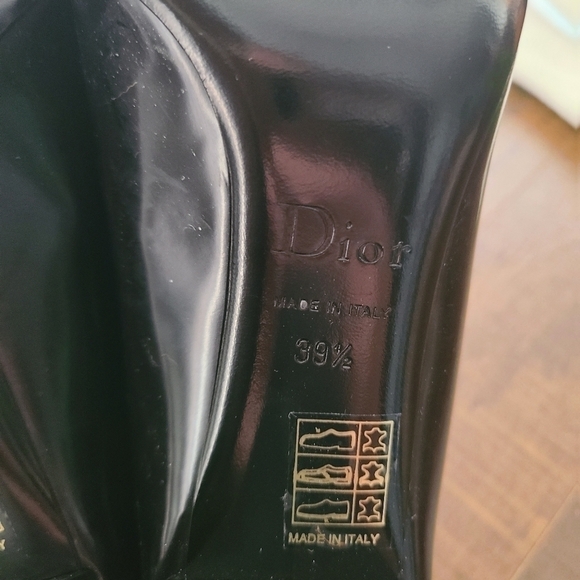 Vintage Dior Leather Buckle Embellished square toe pumps - authentic - Picture 9 of 10